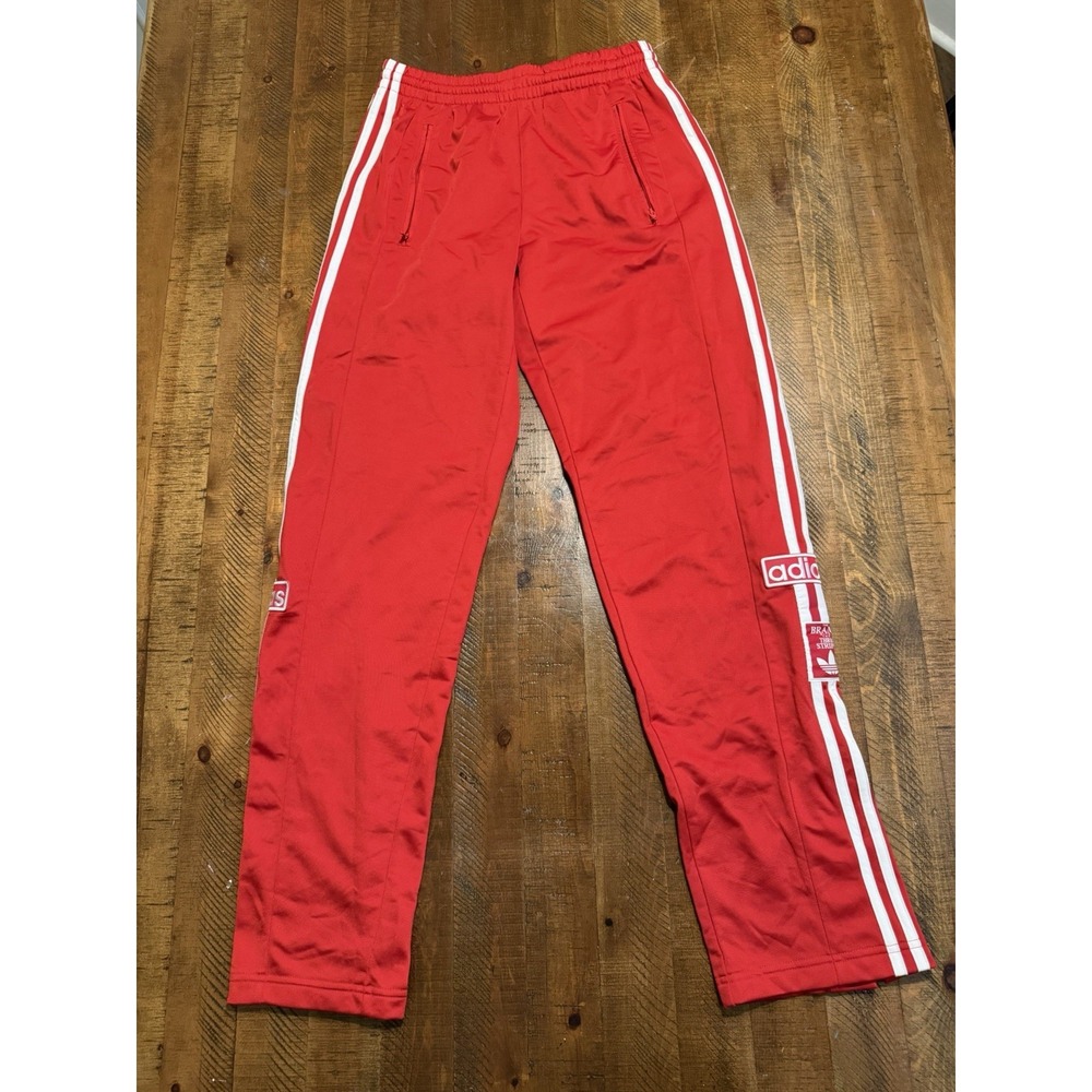 Adidas Originals Adibreak Track Pants Red Snap Tear Away Striped Adult Small